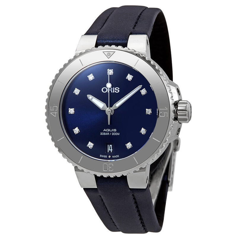 Oris Aquis Automatic Diamond Blue Dial Ladies Watch #01 733 7731 4195-07 5 18 46FC - Watches of America
