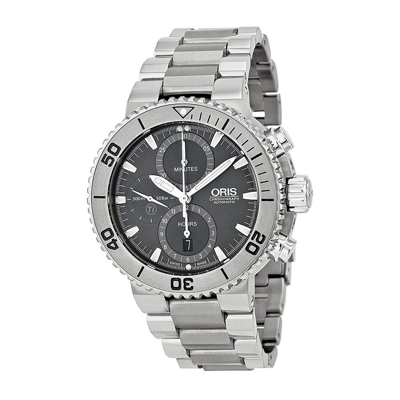 Oris Aquis Chronograph Grey Dial Men's Watch 674-7655-7253MB#01 674 7655 7253-07 8 26 75 PEB - Watches of America