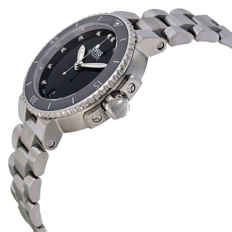 Oris Aquis Date Black Diamond Dial Stainless Steel Ladies Watch 733-7652-4194MB#01 733 7652 4194-07 8 18 01P - Watches of America #2