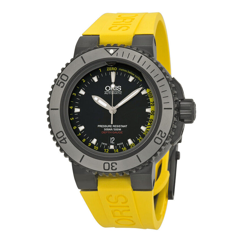 Oris yellow discount rubber strap