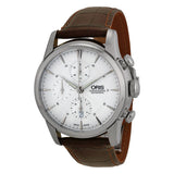 Oris Artelier Chronograph Silver Dial Brown Leather Men's Watch 774-7686-4051LS#01 774 7686 4051 07 5 23 70FC - Watches of America