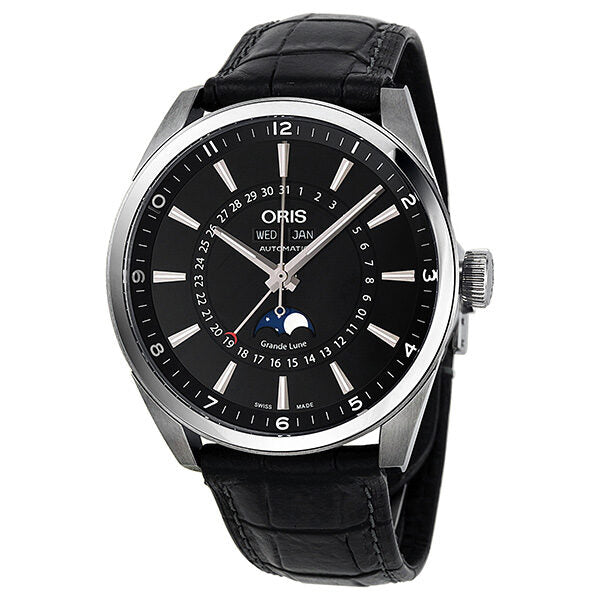 Oris Artelier Complication Black Dial Automatic Black Leather Men's Watch  #01 915 7643 4054 07 5 21 81FC - Watches of America