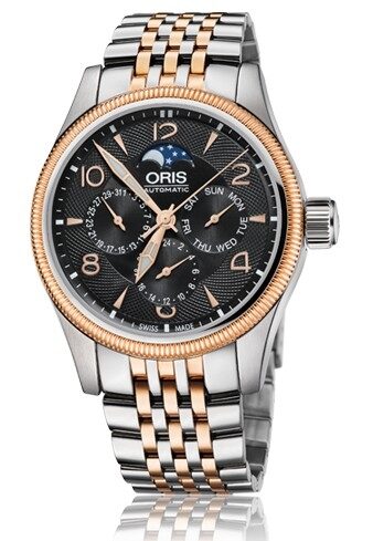 Oris Big Crown Complication Black Dial Two-Tone Stainless Steel Men's Watch #01 582 7678 4364-07 8 20 32 - Watches of America