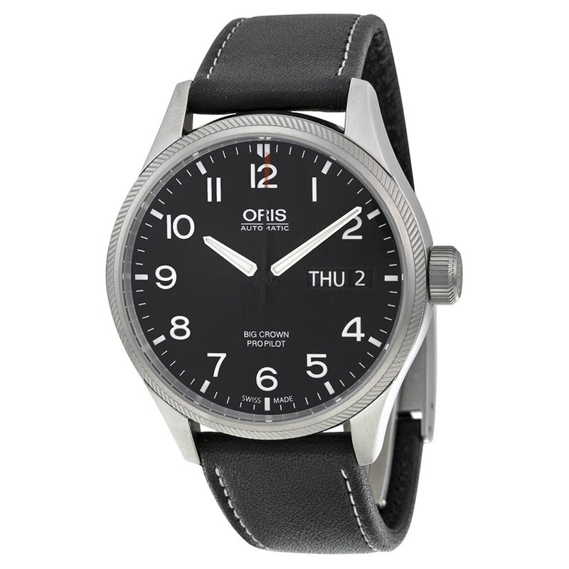 Oris Big Crown Pro Pilot Black Dial Black Leather Men's Watch 752-7698-4164LS#01-752-7698-4164-07-5-22-19fc - Watches of America