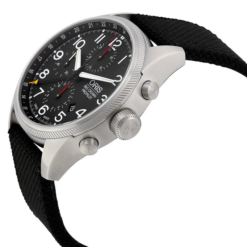 Oris Big Crown ProPilot Chronograph GMT Black Dial Black Fabric