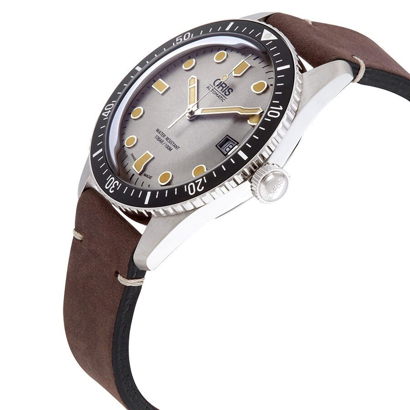 Oris Divers Sixty-Five Automatic Silver Dial Brown Leather Men's Watch #01 733 7720 4051-07 5 21 44 - Watches of America #2
