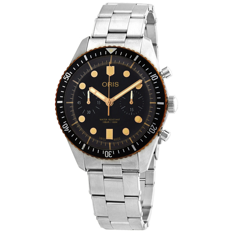 Oris Divers Sixty-Five Chronograph Automatic Black Dial Men's Watch #01 771 7744 4354-07 8 21 18 - Watches of America