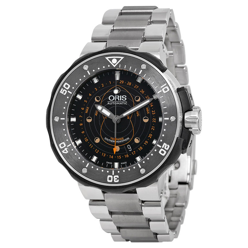 Oris ProDiver Pointer Moon Black Dial Titanium Men's Watch #01 761 7682 7134-Set - Watches of America