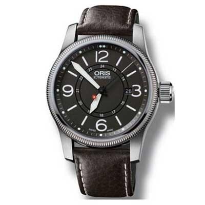Oris Swiss Hunter Team Grey Dial Automatic Leather Men's watch #01 733 7629 4063-Set LS - Watches of America