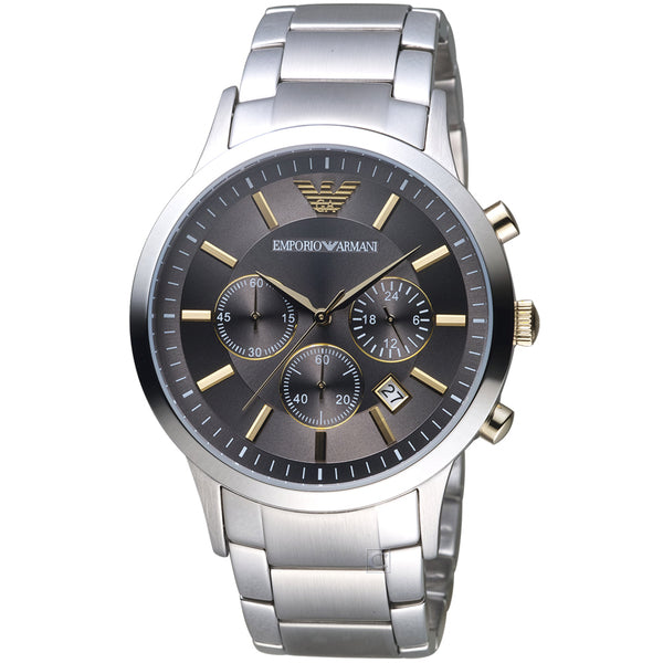 Emporio Armani Renato Chronograph Grey Dial Men's Watch Men's Watch  AR11047 - Watches of America