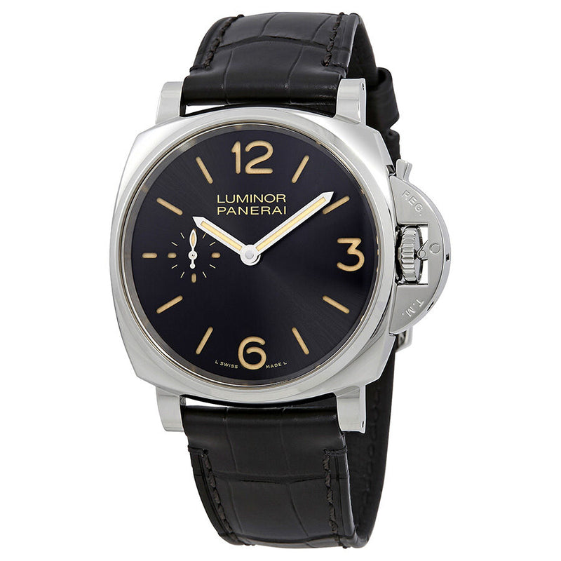Panerai Luminor Due Hand Wound Black Dial Men's Watch #PAM00676 - Watches of America
