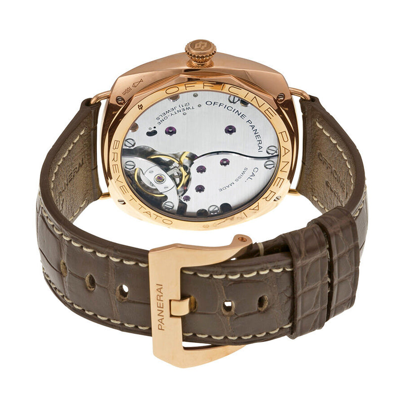 Panerai Radiomir 3 Days Ora Rosa Mechanical Brown Dial Brown Leather Men's Watch #PAM00379 - Watches of America #3