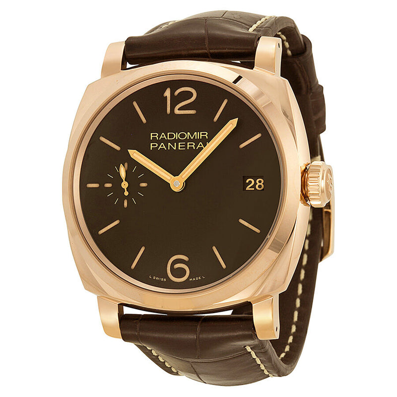 Panerai Radiomir Brown Dial 18kt Rose Gold Men's Watch #PAM00515 - Watches of America