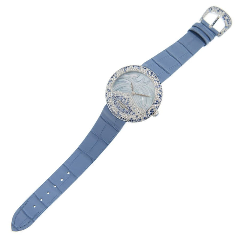 Patek Philippe Calatrava Automatic Mother of Pearl and Blue Sapphire Ladies Watch #4899-901G-001 - Watches of America #3