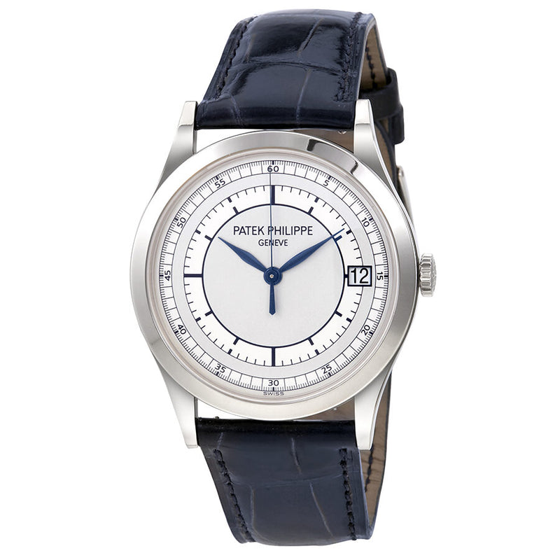 Patek Philippe Calatrava Automatic Silver Dial 18kt White Gold Men's Watch #5296G-001 - Watches of America