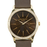 Patek Philippe Calatrava Hand Wind Diamond Brown Dial Ladies Watch #4897R-001 - Watches of America #2