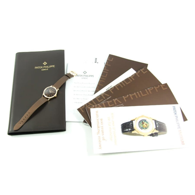 Patek Philippe Calatrava Hand Wind Diamond Brown Dial Ladies Watch #4897R-001 - Watches of America #5