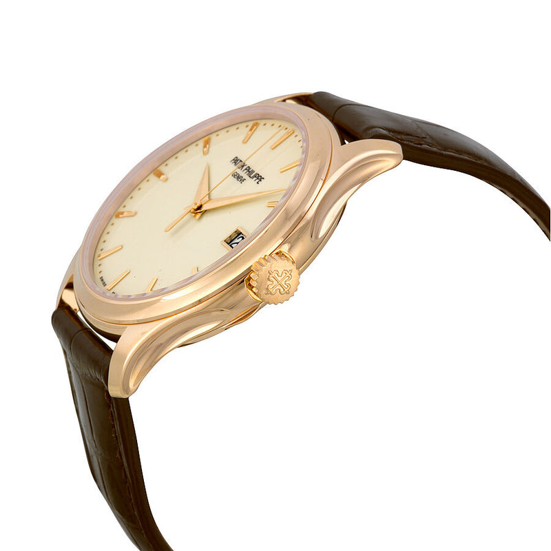Patek Philippe Calatrava Mechanical Ivory Dial Leather Men's Watch -001 #5227R - Watches of America #2