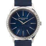 Patek Philippe Calatrava 18kt White Gold Night Blue Dial Ladies Hand Wound Watch #4897/300G-001 - Watches of America #2