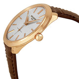 Patek Philippe Calatrava Silver Dial 18k Rose Gold Brown Leather Men's Watch #5123R-001 - Watches of America #2