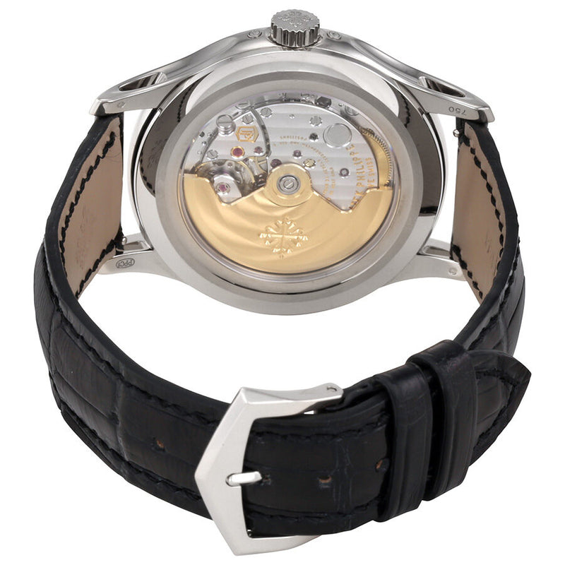 Patek Philippe Complications Grey Dial 18k White Gold Black Leather Men's Watch #5205G-001 - Watches of America #3