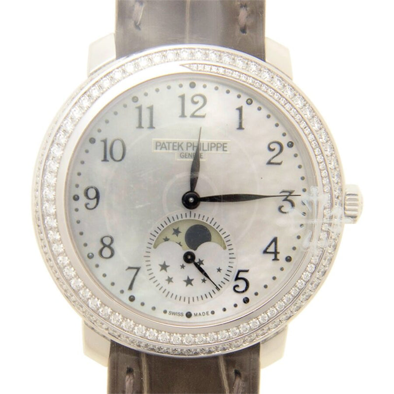 Patek Philippe Complications Hand Wind White Mother of Pearl Dial Ladies Watch #4968G-010 - Watches of America #2