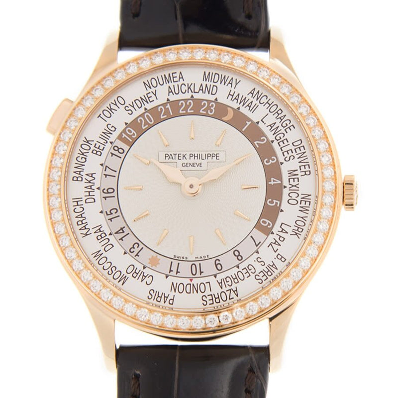 Patek Philippe Complications GMT Diamond Ivory Dial Ladies Watch #7130R-013 - Watches of America