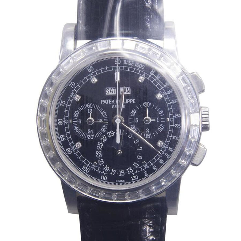 Patek Philippe Grand Complications Mechanical Perpetual Chronograph Diamond Black Dial Men's Watch #5971P-001 - Watches of America