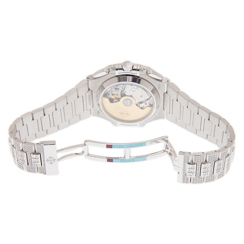 Patek Philippe Nautilus Automatic Diamond Black Dial Watch #5980/1400G-010 - Watches of America #5