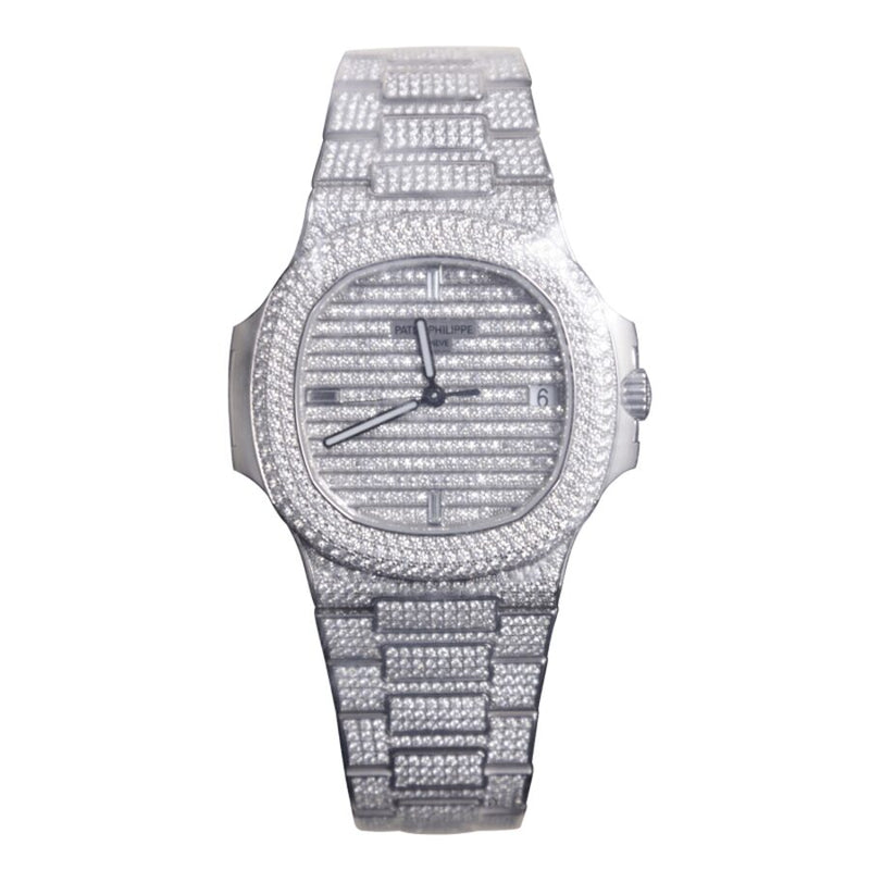 Patek Philippe Nautilus Automatic Diamond Silver Dial Unisex Watch #5719-1G-001 - Watches of America #3