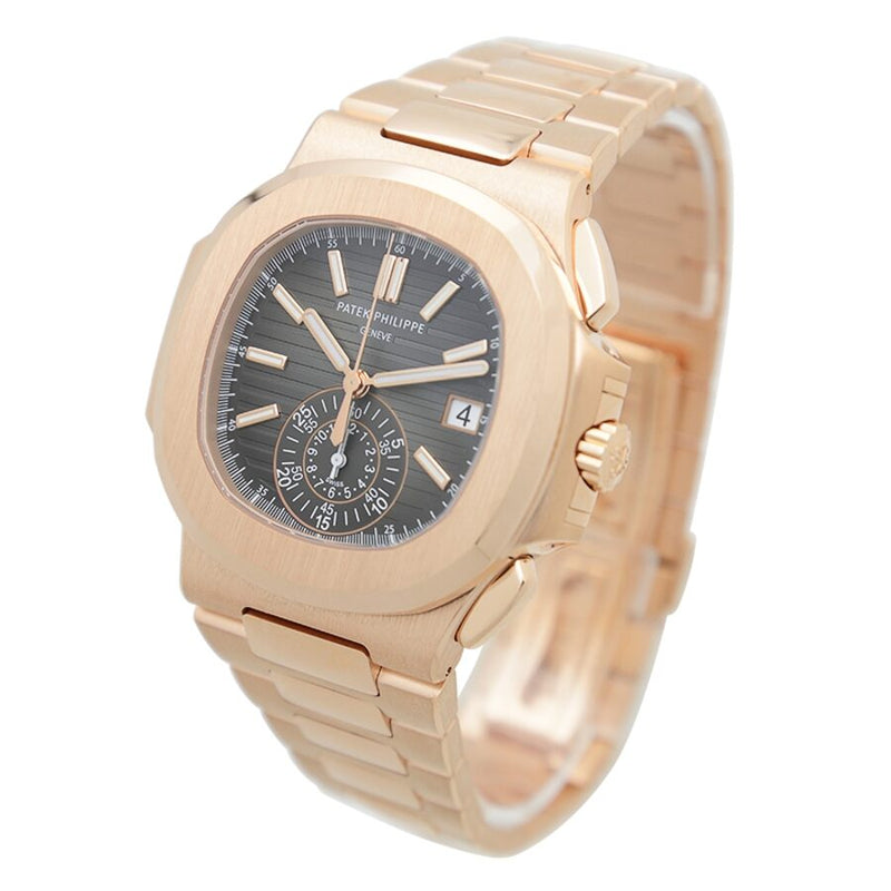 Patek Philippe Nautilus Black Dial 18kt Rose Gold Chronograph Automatic Men's Watch #5980-1R-001 - Watches of America #4