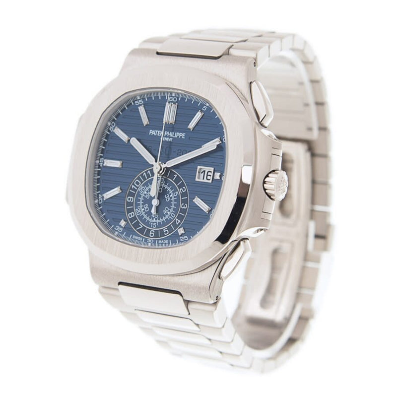 Patek Philippe Nautilus Chronograph Diamond Blue Dial Men's Watch #5976-1G-001 - Watches of America #4