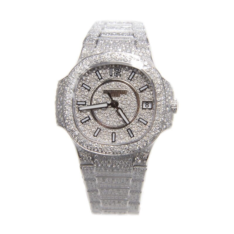Patek Philippe Nautilus Ladies 18K White Gold Watch #7021/1G - Watches of America