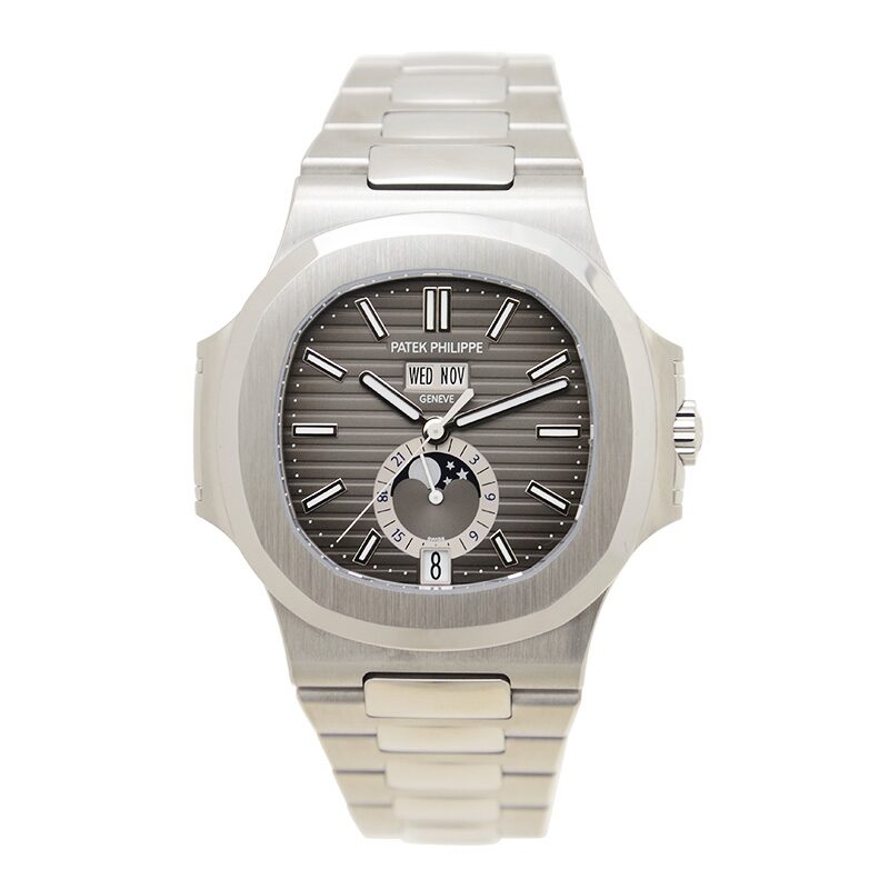Patek Philippe Nautilus Moonphases Mechanical Black Dial Steel Men's Watch #5726/1A-001 - Watches of America #2