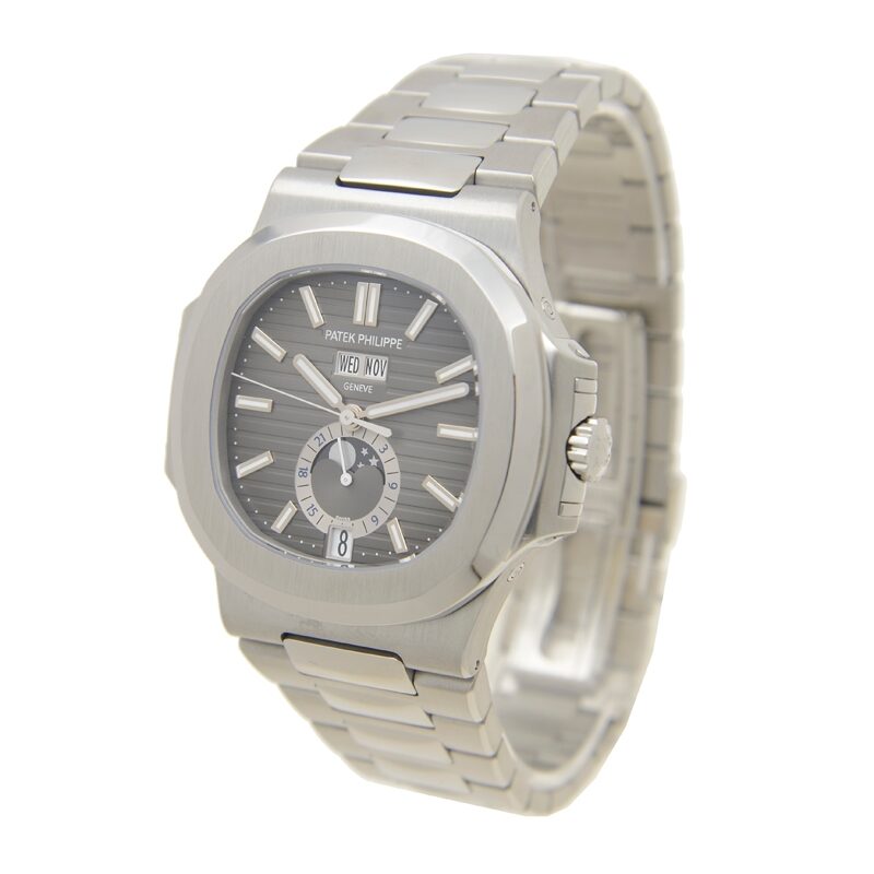 Patek Philippe Nautilus Moonphases Mechanical Black Dial Steel Men's Watch #5726/1A-001 - Watches of America #3