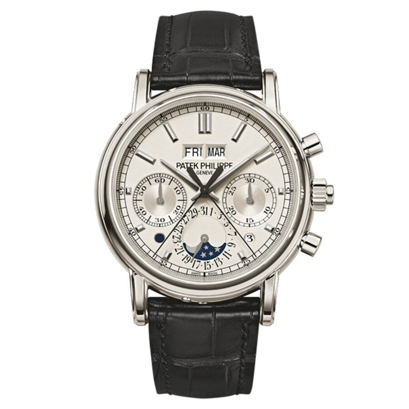 Patek Philippe Perpetual Calendar Chrono Chronograph Silver Dial Men's Watch #5204P-010 - Watches of America