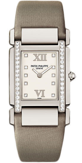 Patek Philippe Twenty 4 Diamond White Dial White Gold Ladies Watch #4920G/010 - Watches of America
