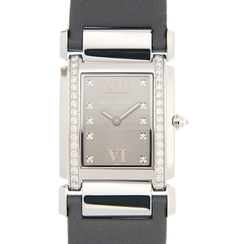 Patek Philippe Twenty~4 Medium Eternal Gray Dial 18 Carat White Gold Ladies Watch #4920G-001 - Watches of America