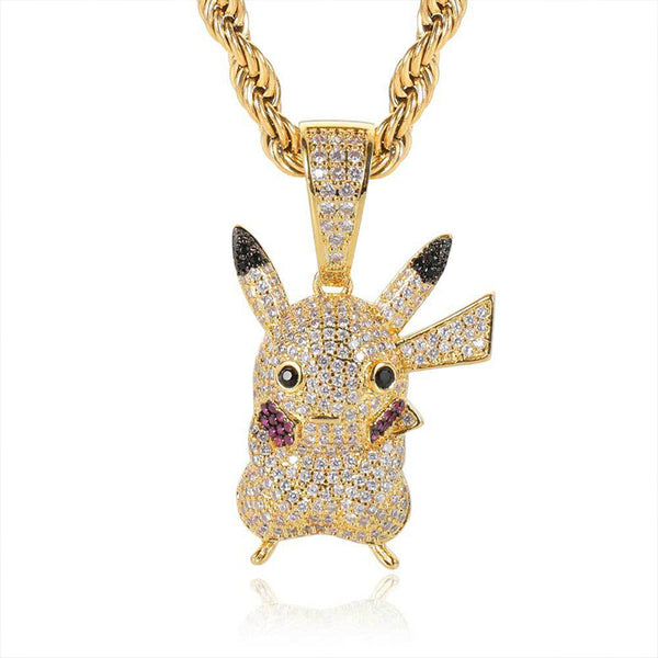 Big Daddy Bling Iced out Pikachu Pendant