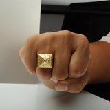 Big Daddy Pyramid Illuminati Gold Ring