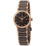 Rado Centrix Automatic Diamond Brown Dial Ladies Watch #R30183752 - Watches of America