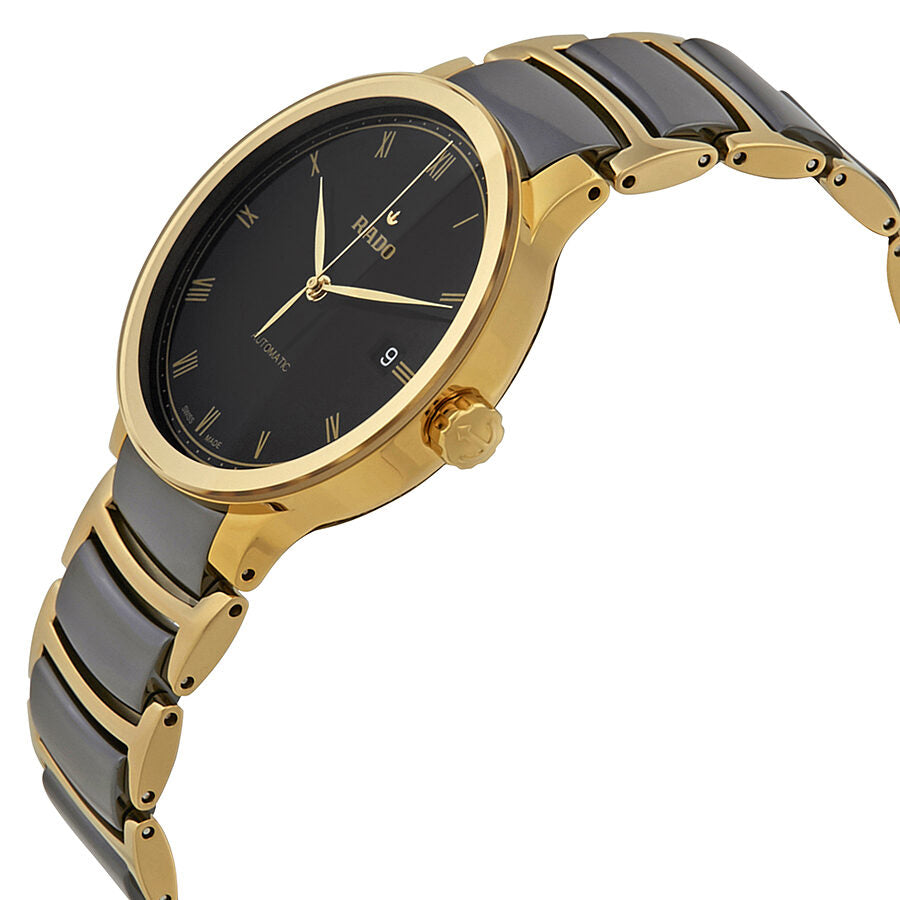 Rado Centrix Automatic Black Dial Gold PVD Black Ceramic Ladies Watch R30079152 Watches of America