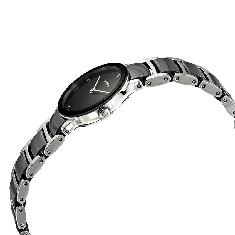 Rado Centrix Black Dial Steel and Ceramic Ladies Watch #R30191712 - Watches of America #2
