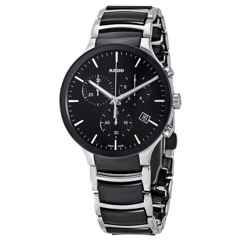 Rado Centrix  Chronograph Black Ceramic and Steel Men's Watch #R30130152 - Watches of America