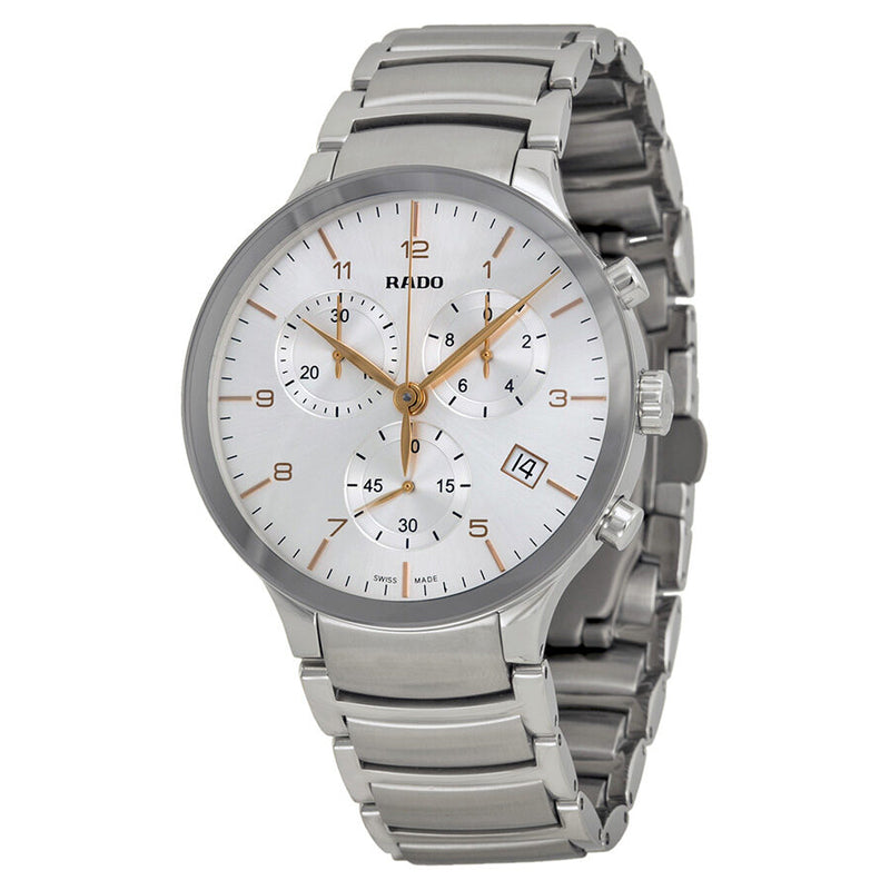 Rado Centrix Chronograph Silver Dial Stainless Steel Men's Watch #R30122113 - Watches of America