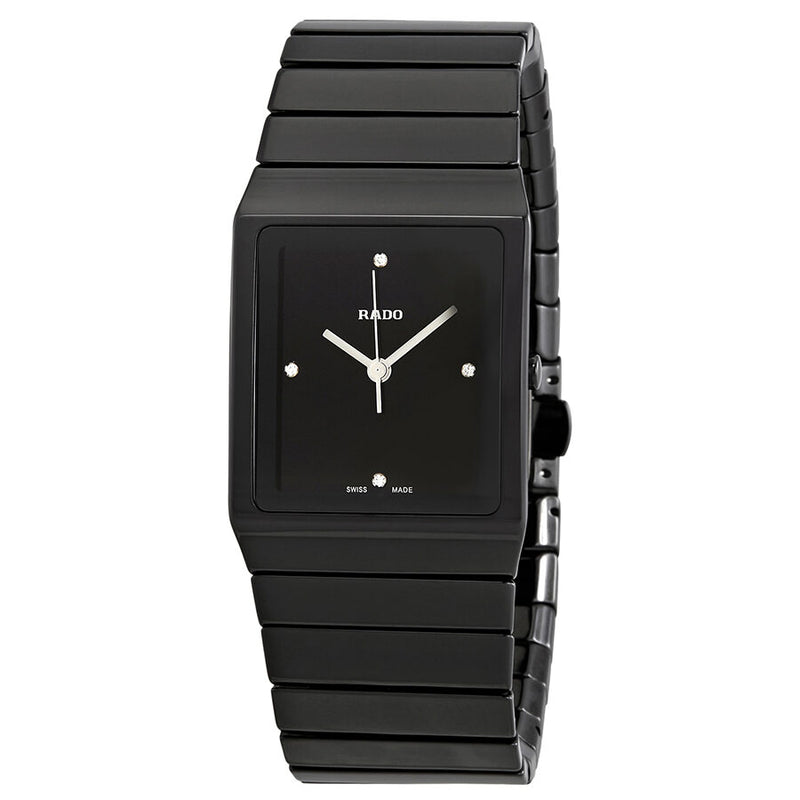 Rado Ceramica Diamond Black Dial Ladies Watch #R21700702 - Watches of America