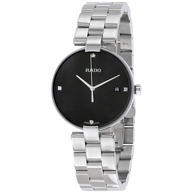Rado Coupole Black Dial Ladies Stainless Steel Watch #R22852703 - Watches of America