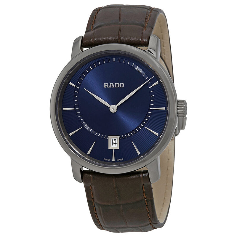 Rado DiaMaster Quartz Blue Dial Ceramic Men's Watch #R14135206 - Watches of America