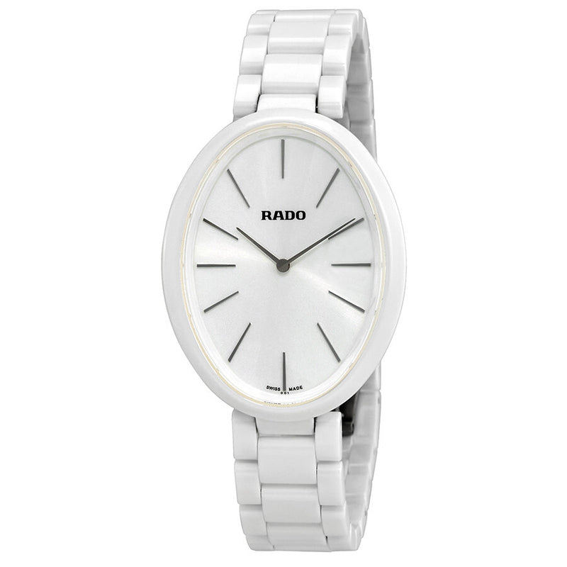 Rado Esenza White Dial White Ceramic Ladies Watch #R53092012 - Watches of America