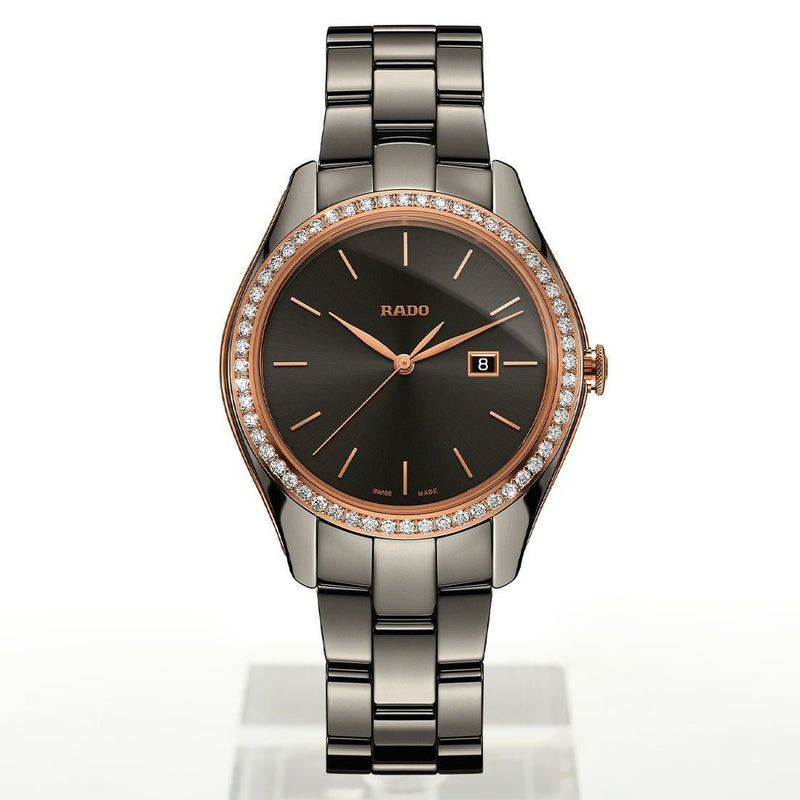 Rado Hyperchrome Quartz Diamond Grey Dial Ladies Watch #R32125102 - Watches of America